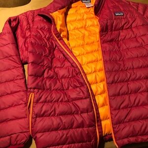 Patagonia Red and Orange Puffer Jacket
